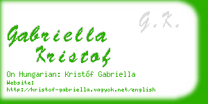 gabriella kristof business card